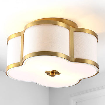 Quatrefoil Scalloped Shade Metal Classic Glam LED Flush Mount - JONATHAN Y